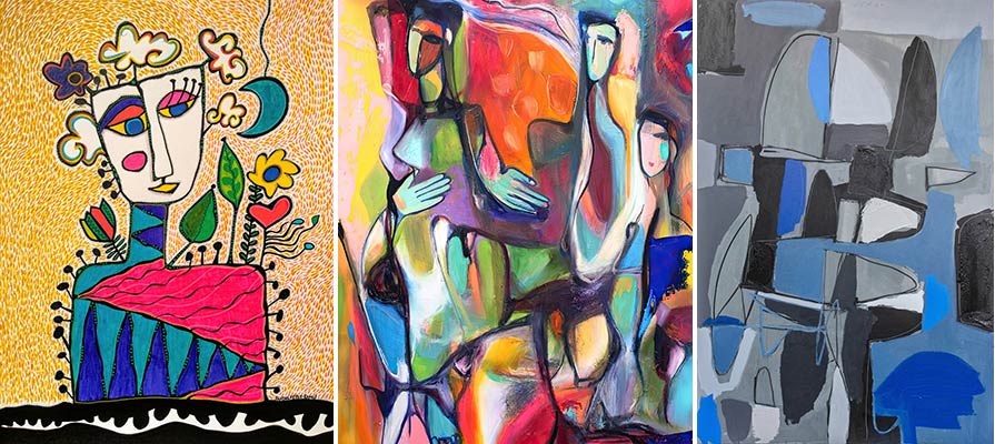 Three digital artworks by Sandra Perez-Ramos, Picardo and Carlos Davila Rinaldi, part of the upcoming "Origins & Ancestries" art drop.